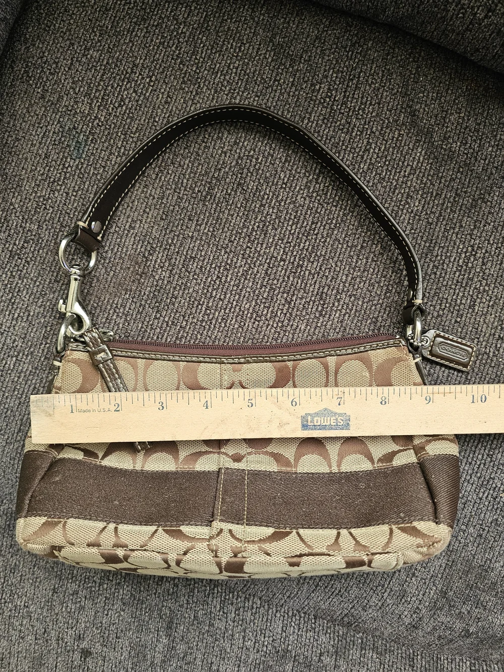 2009 Vintage Coach Signature Canvas and Leather Shoulder Bag in Brown
